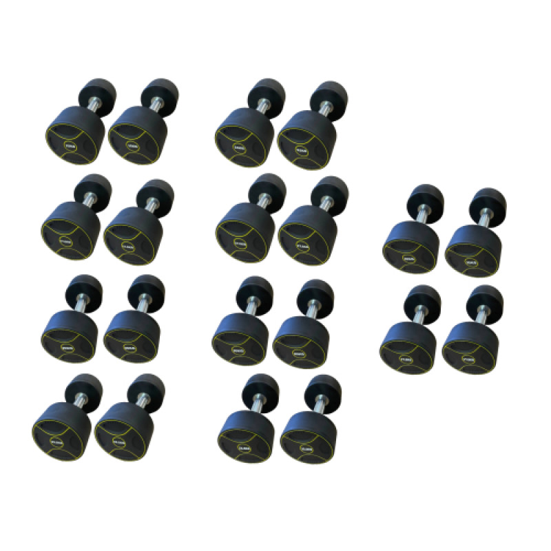 Уретановий гантельний ряд Generation Fitness FF51D4B-15/37,5kg (10 пар) 525 кг