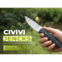 Ніж фіксований туристичний Civivi Jencks (9 см) 14C28N / G10 чорний з чохлом