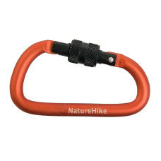 Карабін Naturehike D-type NH15A005-H, 6 см, помаранчевий