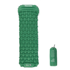 Матрац туристичний водонепроникний одномісний  Naturehike CNK2300DZ0001, 198x59x6.5 см, темно-зелений із вбудованою помпою для надування