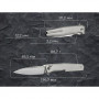Ніж складаний туристичний Weknife Dressytak (8.6 см) Bohler M390 / Titanium сірий