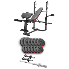 Набор Hop-Sport Premium 38кг со скамьей HS-1065HB Pro, штангами и гантелями