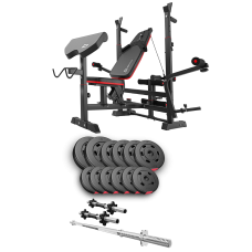 Набор Hop-Sport Premium 38кг со скамьей HS-1075 Pro, штангами и гантелями