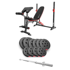 Набор Hop-Sport Premium 59кг со скамьей HS-1095 и штангой