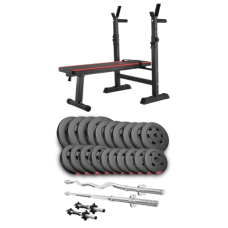 Набор Hop-Sport Premium 105кг со скамьей HS-1080, штангами и гантелями