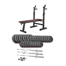 Набор Hop-Sport Premium 173кг со скамьей HS-1080, штангами и гантелями