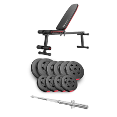 Набор Hop-Sport Premium 59кг со скамьей HS-1010 Pro и штангой