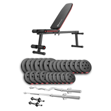 Набор Hop-Sport Premium 135кг со скамьей HS-1010 Pro, штангами и гантелями