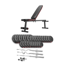 Набор Hop-Sport Premium 173кг со скамьей HS-1010 Pro, штангами и гантелями