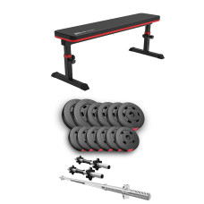 Набор Hop-Sport Premium 38кг со скамьей HS-1025 Pro, штангами и гантелями