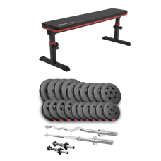 Набор Hop-Sport Premium 105кг со скамьей HS-1025 Pro, штангами и гантелями