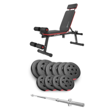 Набор Hop-Sport Premium 59кг со скамьей HS-1035 и штангой