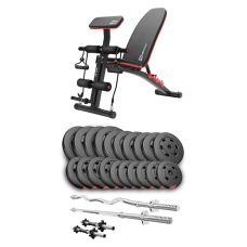 Набор Hop-Sport Premium 105кг со скамьей HS-1035, штангами и гантелями
