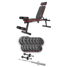 Набор Hop-Sport Premium 38кг со скамьей HS-2040 HB, штангами и гантелями