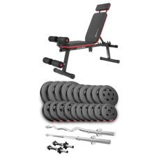 Набор Hop-Sport Premium 105кг со скамьей HS-2040 HB, штангами и гантелями