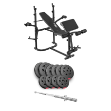 Набор Hop-Sport Premium 59кг со скамьей TX-020 и штангой