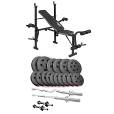 Набор Hop-Sport Premium 75кг со скамьей TX-055, штангами и гантелями