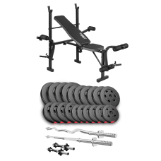 Набор Hop-Sport Premium 105кг со скамьей TX-055, штангами и гантелями