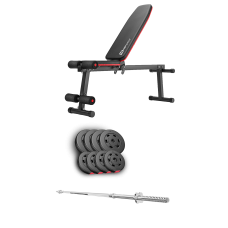 Набор Hop-Sport Premium 39кг со скамьей HS-1010 Pro и штангой