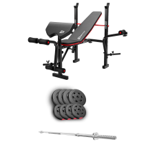 Набор Hop-Sport Premium 39кг со скамьей HS-1055 Pro и штангой