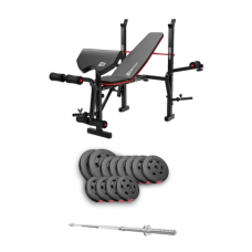 Набор Hop-Sport Premium 69кг со скамьей HS-1055 Pro и штангой