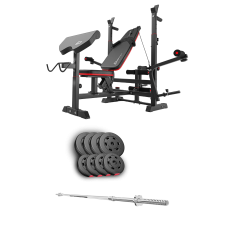 Набор Hop-Sport Premium 39кг со скамьей HS-1075 Pro и штангой