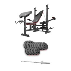 Набор Hop-Sport Premium 69кг со скамьей HS-1075 Pro и штангой