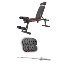 Набор Hop-Sport Premium 39кг со скамьей HS-2040 HB и штангой