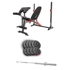 Набор Hop-Sport Premium 39кг со скамьей HS-1095 и штангой