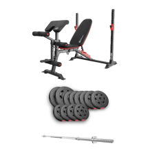 Набор Hop-Sport Premium 69кг со скамьей HS-1095 и штангой