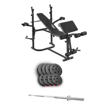 Набор Hop-Sport Premium 39кг со скамьей TX-020 и штангой