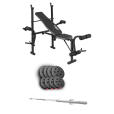 Набор Hop-Sport Premium 39кг со скамьей TX-055 и штангой