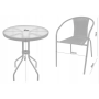 Садовая мебель Chomik Bistro New стол и 2 стула серый