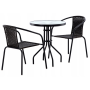 Садовая мебель Chomik Bistro New стол и 2 стула черный