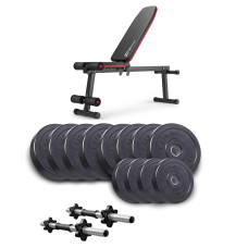 Набір Elitum Titan гантелі 2х26 кг з лавою Hop-Sport HS-1010 Pro