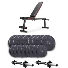 Набір Elitum Titan гантелі 2х31 кг з лавою Hop-Sport HS-1010 Pro