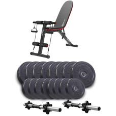 Набір Elitum Titan гантелі 2х31 кг з лавою Hop-Sport HS-1030 F