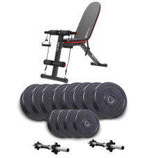 Набір Elitum Titan гантелі 2х26 кг з лавою Hop-Sport HS-1030 F