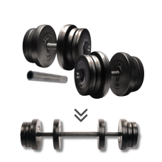Гантелі Elitum 2х21кг + подовжувач грифа для штанги