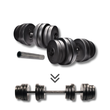 Гантелі Elitum 2х31кг + подовжувач грифа для штанги