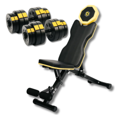 Набір Besport PowerPro гантелі 2х31кг з лавою WB-002