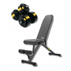 Набір Besport PowerPro гантелі 2х13,5кг з лавою TX-150B