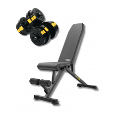 Набір Besport PowerPro гантелі 2х21кг з лавою TX-150B