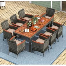 Комплект садових меблів Costway Viccos 8+1 Сірий/бежевий