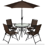Садовий стіл Costway Acapulco з місцем для парасолі