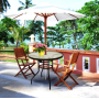 Садовий стіл Costway Acapulco з місцем для парасолі