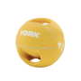 Мяч медбол 4кг York Fitness с двумя ручками, желтый