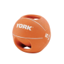 Мяч медбол 5кг York Fitness с двумя ручками, оранжевый