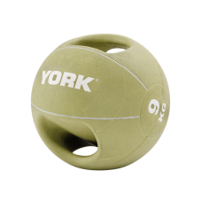 Мяч медбол 9кг York Fitness с двумя ручками зеленый
