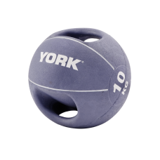 Мяч медбол 10кг York Fitness с двумя ручками фиолетовый